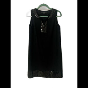 Nine West Black Sequin Trim Shift Cocktail Dress Size 6
